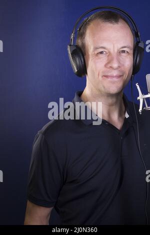 VoiceOver artiste acteur vocal studio Banque D'Images