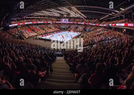 Herning, Danemark. 19th mars 2022. Jyske Bank Boxen vu lors du match Norlys Golden League 2022 entre le Danemark et l'Espagne à Herning. (Crédit photo : Gonzales photo/Alamy Live News Banque D'Images