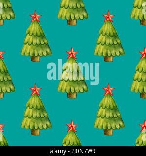 Motif sans couture avec arbres de Noël. Banque D'Images