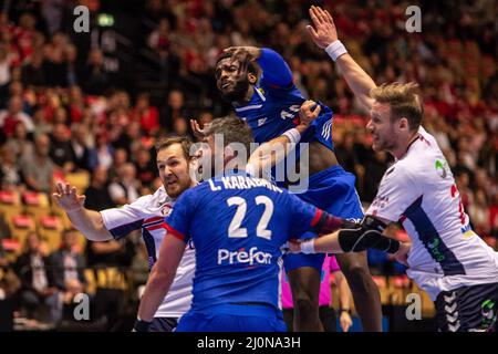 Herning, Danemark. 19th mars 2022. Dika Mem (10) de France vu lors du match de Norlys Golden League 2022 entre la France et la Norvège à Jyske Bank Boxen à Herning. (Photo Credit: Gonzales photo/Alamy Live News Credit: Gonzales photo/Alamy Live News Banque D'Images