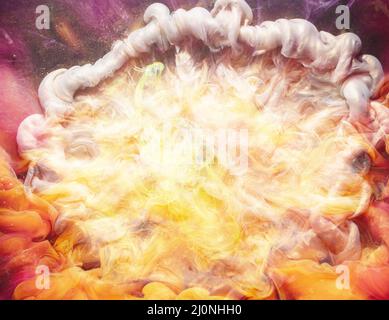 fume art fond mystérieuse fumée multicolore Banque D'Images