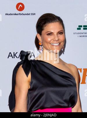 La princesse de la Couronne Victoria de Suède participe à l'anniversaire de 100th de l'Union nationale suédoise des étudiants (SFS) à l'hôtel Clarion de Stockholm, en Suède, le 19 mars 2022. Photo de Charlotte Brunzell/Stella Pictures/ABACAPRESS.COM Banque D'Images