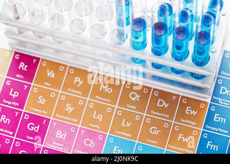 Éléments scientifiques avec arrangement de produits chimiques . Haute qualité et résolution magnifique concept de photo Banque D'Images