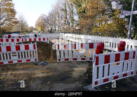 Fermeture du pont sur l'Erft après la catastrophe de l'inondation Banque D'Images