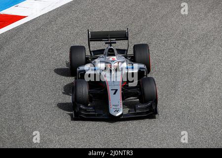 07 ARMSTRONG Marcus (nzl), Grand Prix Hitech, Dallara F2, action lors de la ronde 1st du Championnat de Formule 2 de la FIA 2022 du 18 au 20 mars 2022 sur le circuit international de Bahreïn, à Sakhir, Bahreïn - photo Xavi Bonilla / DPPI Banque D'Images