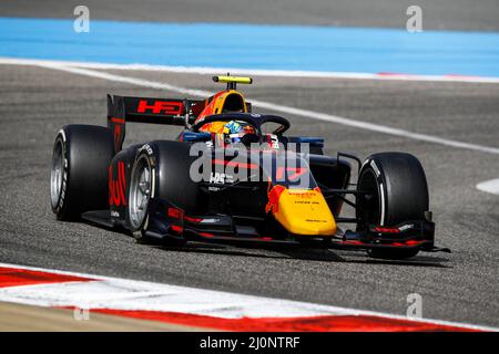 17 IWASA Ayumu (jpn), DAMS, Dallara F2, action lors de la ronde 1st du Championnat de Formule 2 de la FIA 2022 du 18 au 20 mars 2022 sur le circuit international de Bahreïn, à Sakhir, Bahreïn - photo Xavi Bonilla / DPPI Banque D'Images