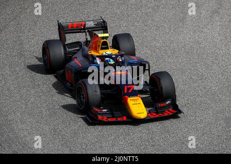 17 IWASA Ayumu (jpn), DAMS, Dallara F2, action lors de la ronde 1st du Championnat de Formule 2 de la FIA 2022 du 18 au 20 mars 2022 sur le circuit international de Bahreïn, à Sakhir, Bahreïn - photo Xavi Bonilla / DPPI Banque D'Images