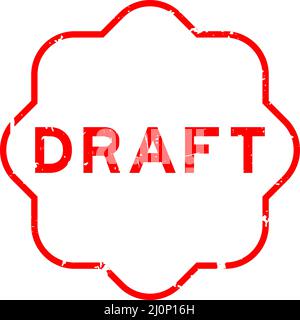 Grillage rouge de joint en caoutchouc pour le mot brouillon sur fond blanc Illustration de Vecteur