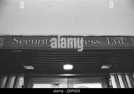 Security Express cambriolage.Security Express Building à Rideau Street, Londres, EC2 Une bande de voleurs armés dangereux ont prié le dépôt de billets Security Express sur Rideau Road, Londres en 1983 pour exécuter avec succès le vol d'argent le plus lucratif en Grande-Bretagne de l'époque. Photo prise le 4th avril 1983 Banque D'Images