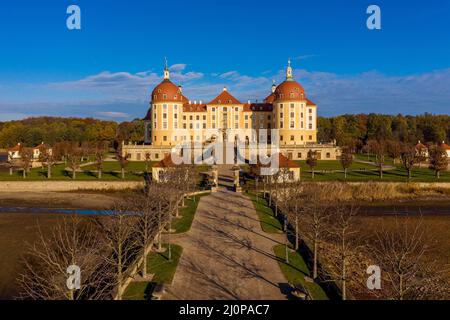 Vue panoramique sur le Château de Moritzburg, Allemagne. Banque D'Images