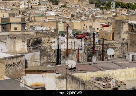 Fez ou Fès est Une ville du nord du Maroc intérieur et la capitale de la région administrative de Fès-Meknes. Banque D'Images