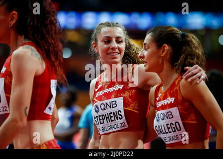 BELGRADE, SERBIE - MARS 20: Geena Stephens d'Espagne pendant les Championnats du monde d'athlétisme en salle à l'arène de Belgrade le 20 mars 2022 à Belgrade, Serbie (photo par Nikola Krstic/Orange Pictures) Atletiekunie Banque D'Images