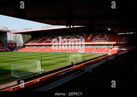 NOTTINGHAM, Royaume-Uni vue générale à l'intérieur de la ville avant le lancement du match de la FA Cup entre Nottingham Forest et Liverpool au City Ground, Nottingham, le dimanche 20th mars 2022. (Credit: Jon Hobley | MI News) Credit: MI News & Sport /Alay Live News Banque D'Images