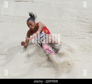 Belgrade,SRB, 19 mars 2022 Ana Peleteiro (ESP) vu en action pendant les Championnats du monde en salle Belgrade au Stade Stark Belgrade Serbie le 19 2022 mars Graham Glendinning /Alay Live News Banque D'Images