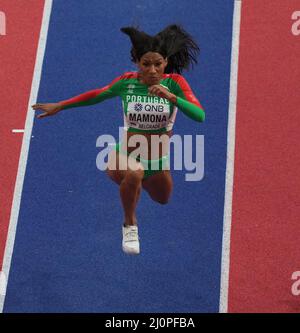 Belgrade, SRB, 19 mars 2022 Patricia Mamona (por) vue en action pendant les Championnats du monde en salle Belgrade au Stade Stark Belgrade Serbie le 19 2022 mars Graham Glendinning /Alay Live News Banque D'Images