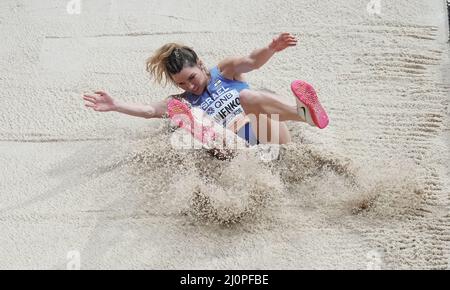 Belgrade,SRB, 19 mars 2022 Hanna Minenko (ISR) vu en action pendant les Championnats du monde en salle Belgrade au Stade Stark Belgrade Serbie le 19 2022 mars Graham Glendinning /Alay Live News Banque D'Images