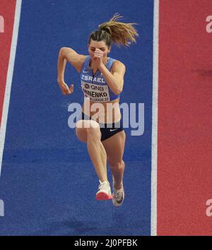 Belgrade,SRB, 19 mars 2022 Hanna Minenko (ISR) vu en action pendant les Championnats du monde en salle Belgrade au Stade Stark Belgrade Serbie le 19 2022 mars Graham Glendinning /Alay Live News Banque D'Images