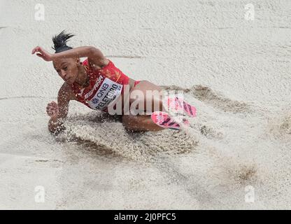 Belgrade,SRB, 19 mars 2022 Ana Peleteiro (ESP) vu en action pendant les Championnats du monde en salle Belgrade au Stade Stark Belgrade Serbie le 19 2022 mars Graham Glendinning /Alay Live News Banque D'Images