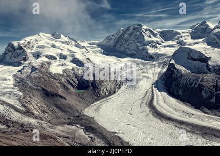 Vue panoramique sur Gornergletscher Banque D'Images