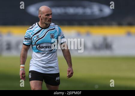 Danny Houghton (9) de Hull FC pendant l'échauffement avant le match dans , le 3/20/2022. (Photo de David Greaves/News Images/Sipa USA) Banque D'Images