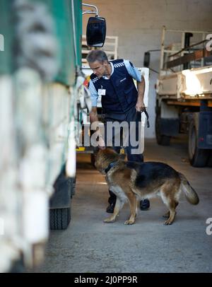 Analyser la scène du crime. Photo d'une enquête sur les lieux d'un crime en cours. Banque D'Images