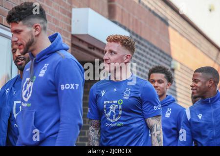 Jack Colback #8 de la forêt de Nottingham arrive au City Ground à Nottingham, Royaume-Uni, le 3/20/2022. (Photo de Ritchie Sumpter/News Images/Sipa USA) Banque D'Images