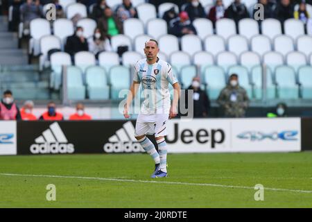 TURIN, ITALIE. 20 MARS 2022. Franck Ribéry des États-Unis Salernitana 1919 lors du match entre Juventus FC et US Salernitana 1919 le 20 mars 2022 au stade Allianz de Turin, Italie. Crédit: Massimiliano Ferraro/Medialys Images/Alay Live News Banque D'Images