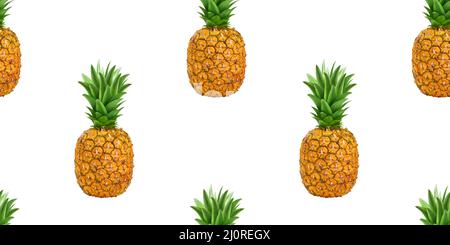 Motif ananas sans coutures.Fond de fruits tropicaux doux Banque D'Images