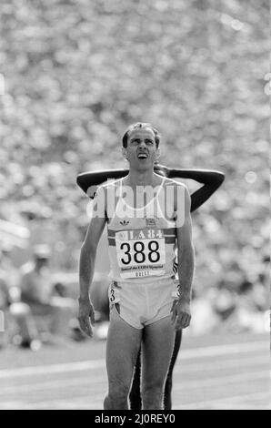 1984 Jeux Olympiques à Los Angeles, Etats-Unis. Hommes 1500 mètres de chaleur. Steve Ovett, en Grande-Bretagne. 9th août 1984. Banque D'Images