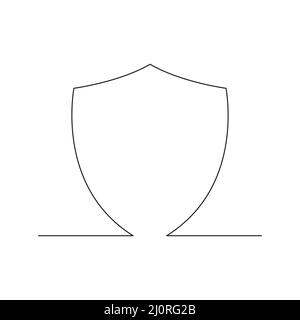 Panneau de ligne continue de protection. Symbole de sécurité et de protection une ligne. Illustration de Vecteur