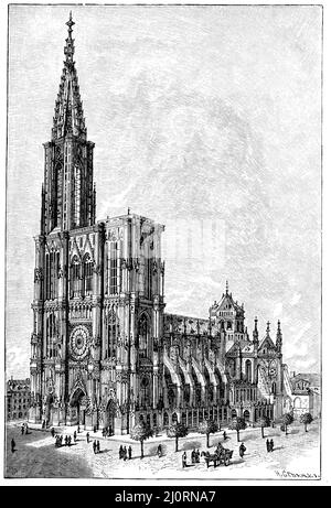 Cathédrale de Strasbourg. (Style gothique., , H. GEdau XA (, 1906), Münster à Straßburg. (Gotischer Stil., Cathédrale de Strasbourg. (Style gothique. Banque D'Images