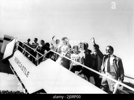 Les gagnants du concours Chronicle du soir remporteront un vol sur la Concorde en août 1984. 27th août 1984. Banque D'Images