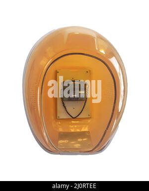 Cabine téléphonique publique isolée Banque D'Images