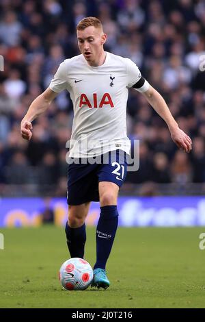 Londres, Royaume-Uni. 20th mars 2022. Dejan Kulusevski de Tottenham Hotspur en action pendant le jeu. Premier League Match, Tottenham Hotspur v West Ham United au Tottenham Hotspur Stadium de Londres, le dimanche 20th mars 2022. Cette image ne peut être utilisée qu'à des fins éditoriales. Utilisation éditoriale uniquement, licence requise pour une utilisation commerciale. Aucune utilisation dans les Paris, les jeux ou les publications d'un seul club/ligue/joueur. photo par Steffan Bowen/Andrew Orchard sports photographie/Alay Live news crédit: Andrew Orchard sports photographie/Alay Live News Banque D'Images