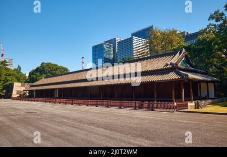 Maison de guardhouse Hyakunin-bansho du château d'Edo. Palais impérial. Tokyo. Japon Banque D'Images