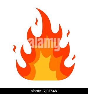 Icône de flamme. Symbole de couleur feu de camp. Vecteur isolé sur fond blanc. Illustration de Vecteur