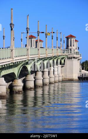 Le pont Lions au-dessus de Matanzas Bay.St.Augustine.Florida.USA Banque D'Images