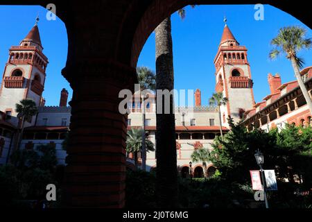 Vue sur la cour de Flagler College.St.Augustine.Florida.USA Banque D'Images