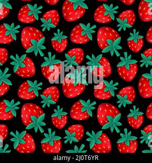Modèle sans couture avec strawberry Banque D'Images