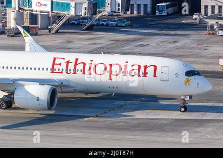 Ethiopian Airlines Airbus A350-900 aéroport de Dubaï Banque D'Images