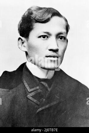 José Rizal, José Protasio Rizal Mercado y Alonso Realonda (1861 – 1896) nationaliste philippin, écrivain et math durant la fin de la période coloniale espagnole des Philippines. Il est considéré comme le héros national (pabansang bayani) des Philippines. Banque D'Images