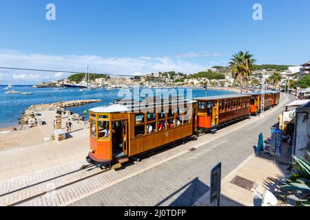 Tramway historique Tranvia de Soller circulation des transports en commun à Majorque en Espagne Banque D'Images