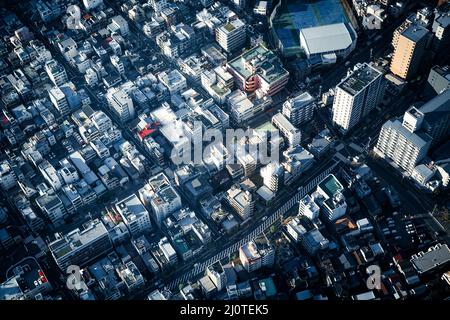 Vue aérienne de Shimomachi de Tokyo Sumida-ku Banque D'Images