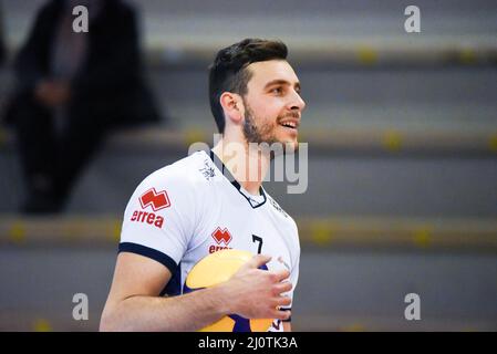 Palasport, Latina, Italie, 20 mars 2022, Oreste Cavuto (ITAS Trentino) pendant Top Volley Cisterna vs ITAS Trentino - Volleyball Italien Serie A Men SuperLeague Championship Championship Banque D'Images