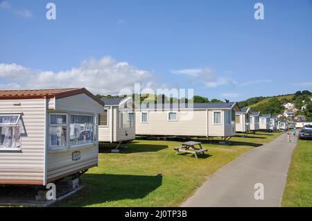 Pentewan Sands Holiday Park, Pentewan, Cornwall, Angleterre, Royaume-Uni Banque D'Images