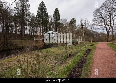 Le pont chinois à la maison de campagne Dumfries House dans Ayrshire 2 miles à l'ouest de Cumnock Une attraction écossaise de visiteur appartenant à la Fondation Princes Banque D'Images