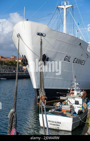 Gil Eanes Musée naval historique bateau bateau à Viana do Castelo marina, au Portugal Banque D'Images