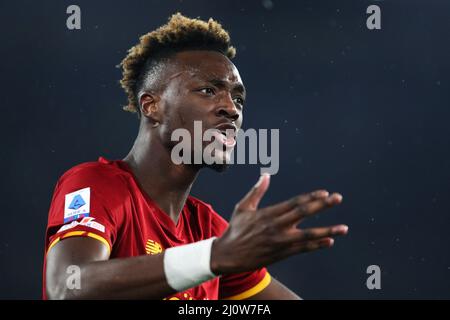 Tammy Abraham de Roma réagit pendant le championnat italien Serie Un match de football entre AS Roma et SS Lazio le 20 mars 2022 au Stadio Olimpico à Rome, Italie - photo: Federico Proietti/DPPI/LiveMedia Banque D'Images