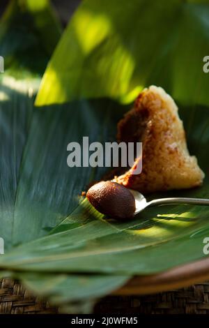 Pâte de haricots adzuki Zongzi Banque D'Images