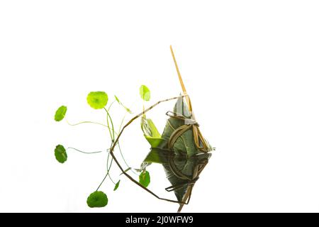 Photographie créative, Zongzi (boulonnage de riz) et Penny grass Banque D'Images